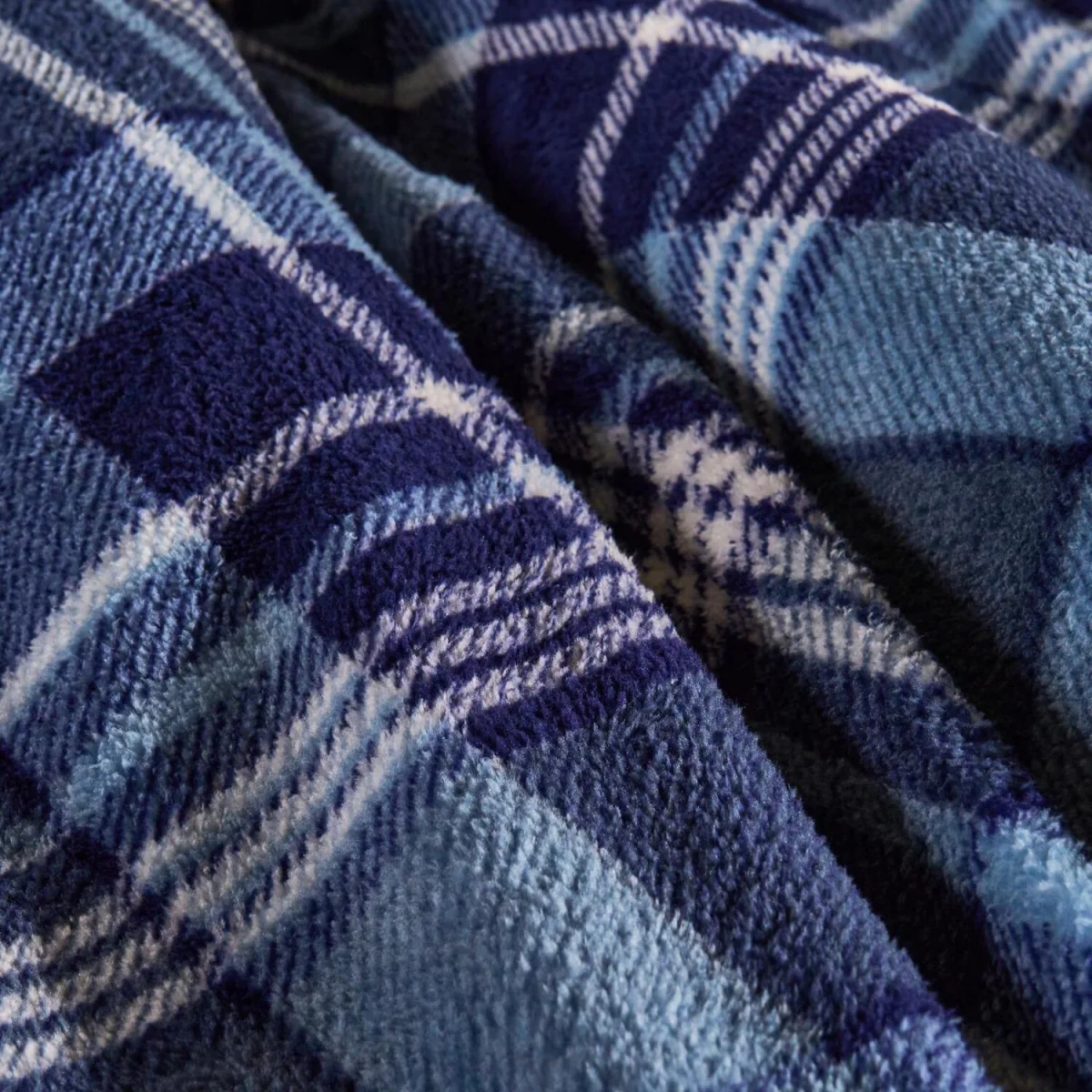 OHS Tartan Check Teddy Duvet Cover Set - Navy / Double / 2kg – image 2