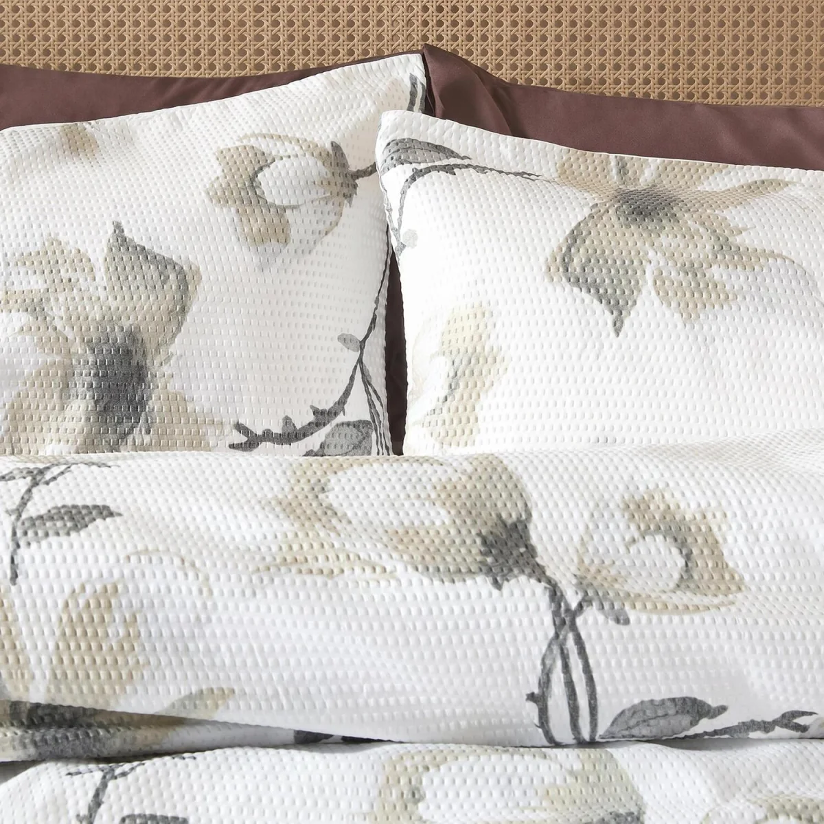 OHS Floral Waffle Duvet Cover Set - Silver - Double – image 2