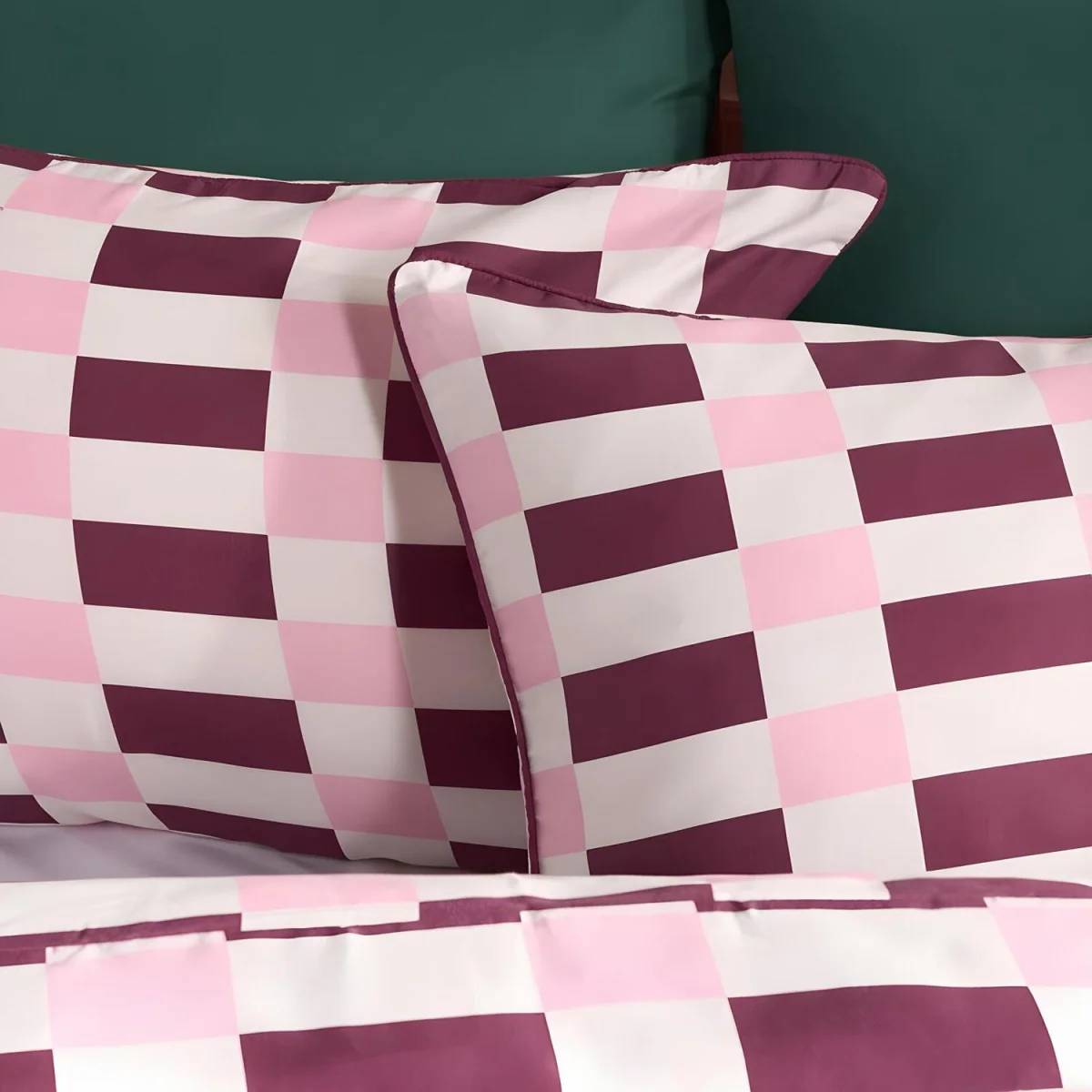OHS Piped Edge Duvet Cover Set - Burgundy/Pink / 0.82kg – image 4
