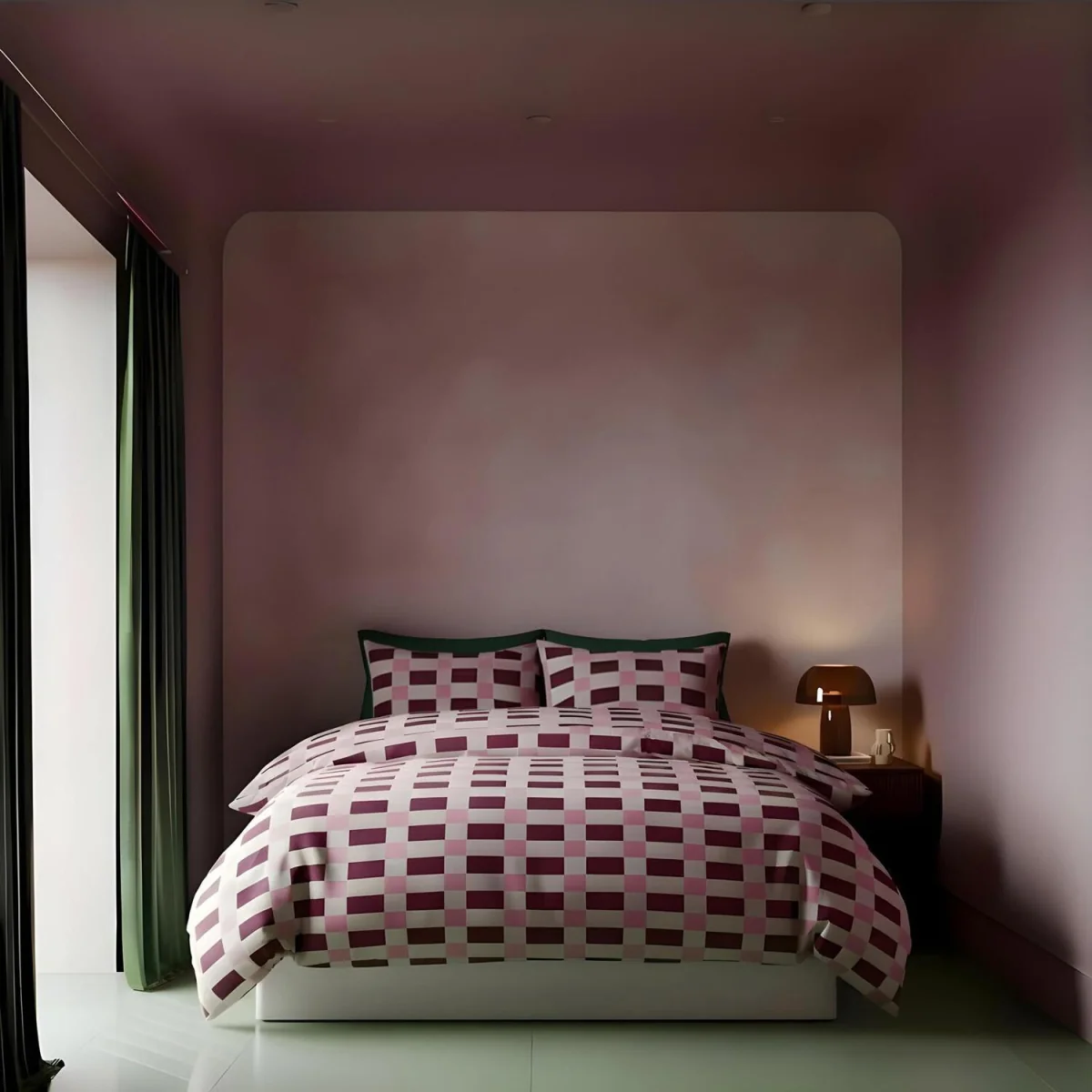 OHS Piped Edge Duvet Cover Set - Burgundy/Pink / 0.82kg – image 5