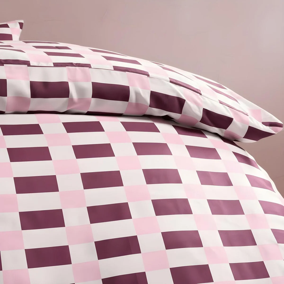 OHS Piped Edge Duvet Cover Set - Burgundy/Pink / 0.82kg – image 1