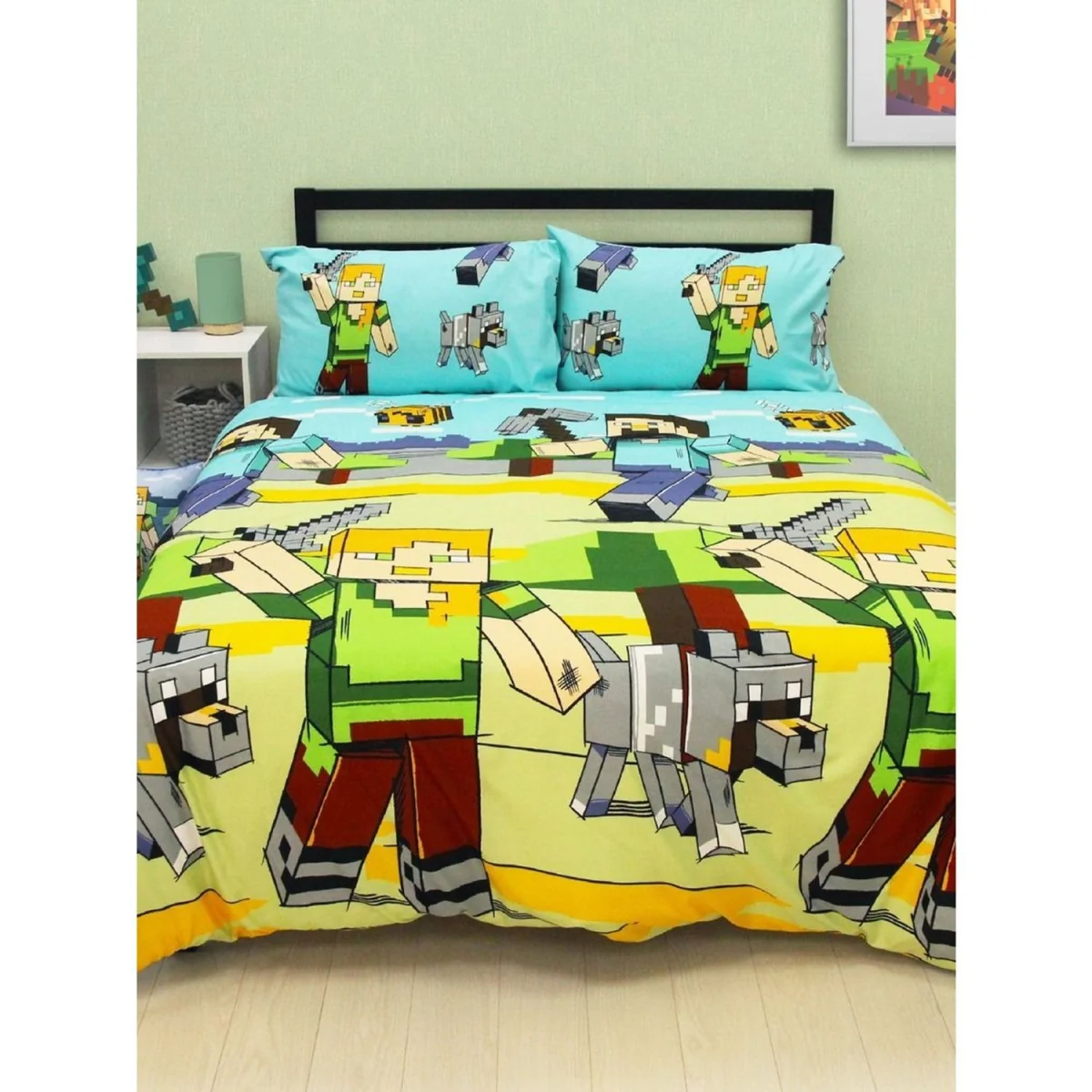Minecraft Adventure Reversible Duvet Cover Set - Blue/Green – image 2
