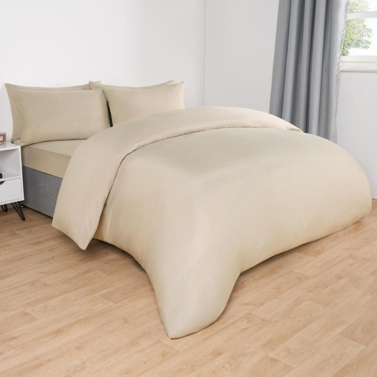 Plain Duvet Cover Bedding Set - Natural / King