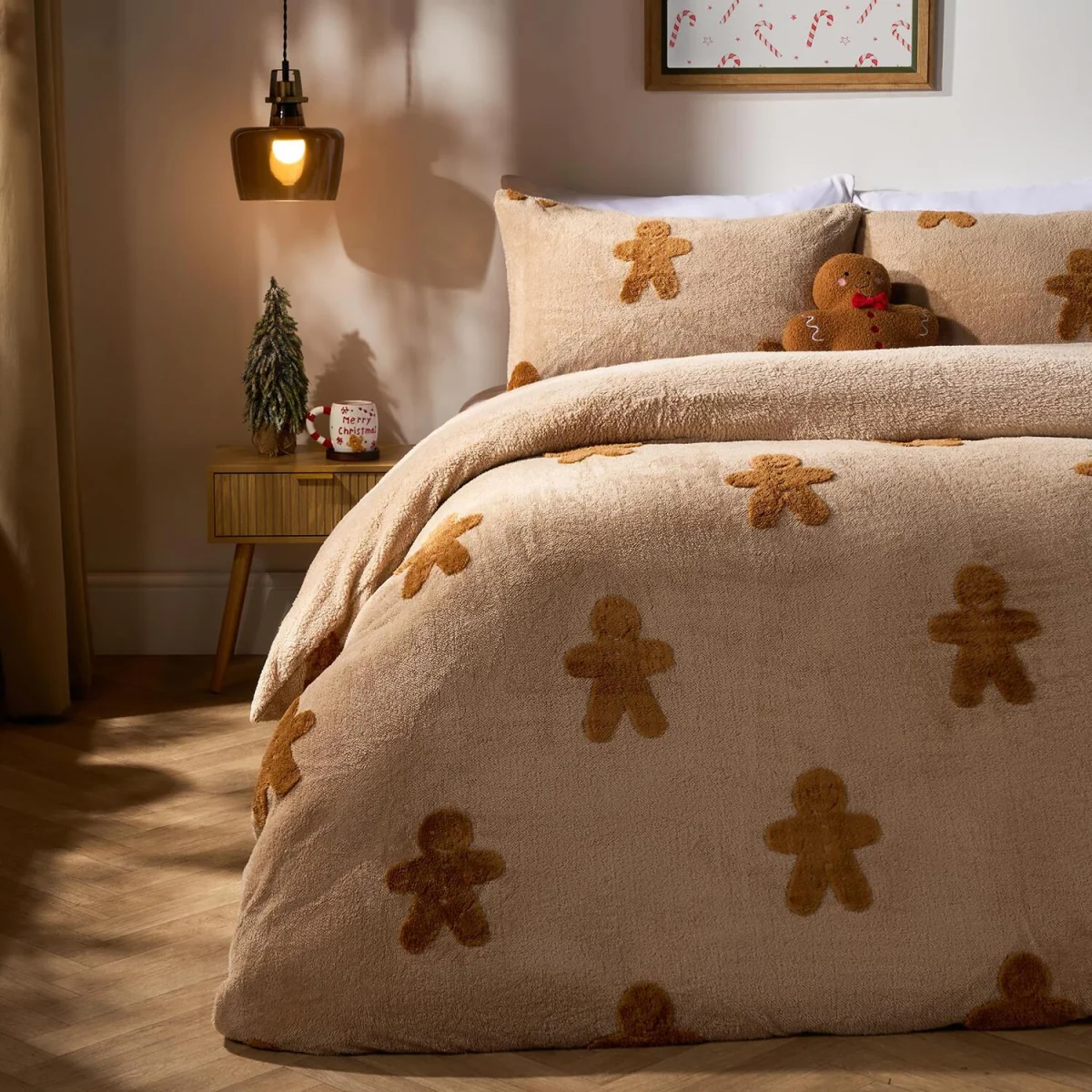 OHS Tufted Gingerbread Man Teddy Duvet Cover Set - Natural / 1kg – image 2