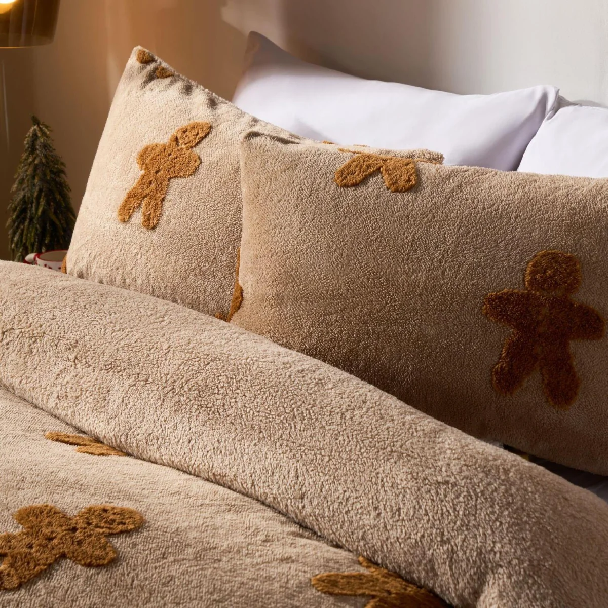 OHS Tufted Gingerbread Man Teddy Duvet Cover Set - Natural / 1kg – image 3