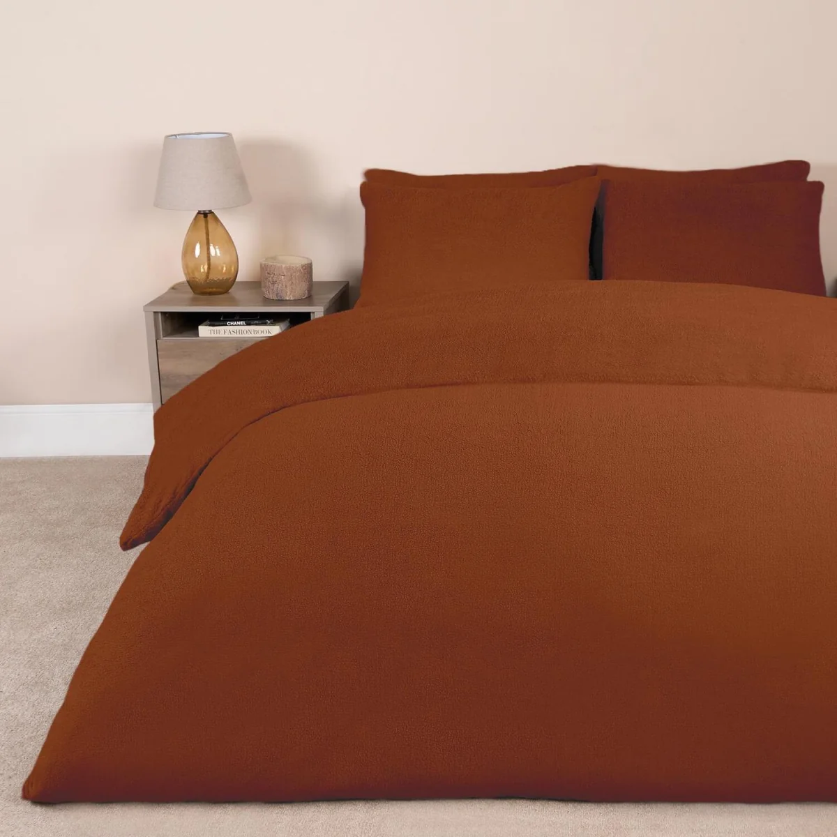 OHS Teddy Fleece Duvet Cover Set - Rust / 2.22kg / 33cm – image 2