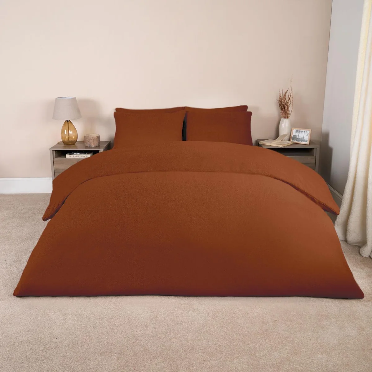 OHS Teddy Fleece Duvet Cover Set - Rust / 2.22kg / 33cm – image 3
