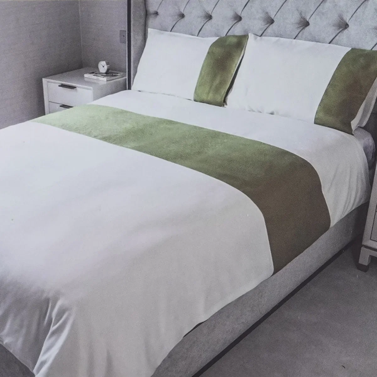 Voltico Jacquard Panel Soft Touch Duvet Cover Set - Lime / Double