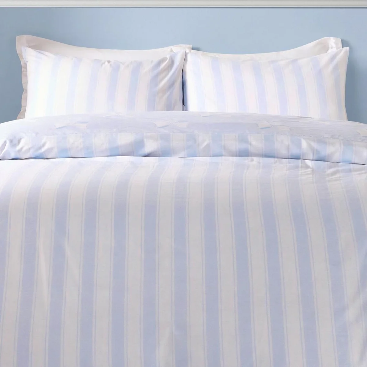 OHS Bow Print Reversible Duvet Cover Set - Blue/White / Double / 1kg – image 5