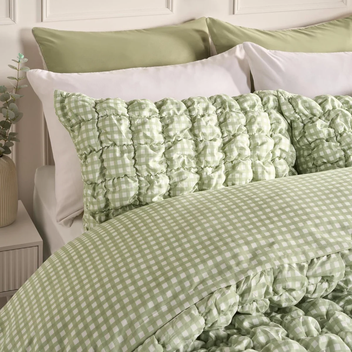 OHS Quilted Seersucker Duvet Cover Set - Natural / 2.26kg / Plump¿ – image 9