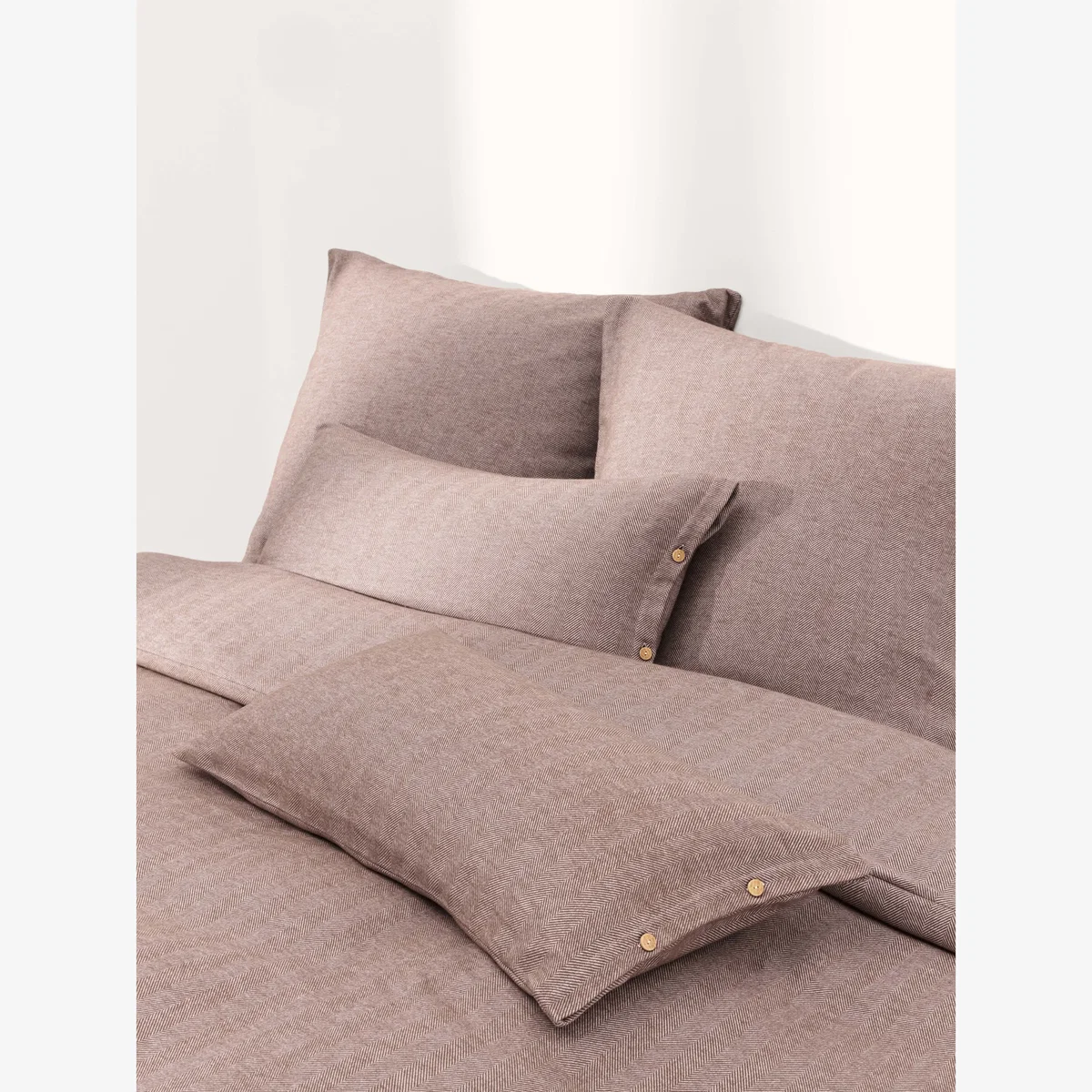 Flannel Duvet Cover Wanda with Herringbone Pattern