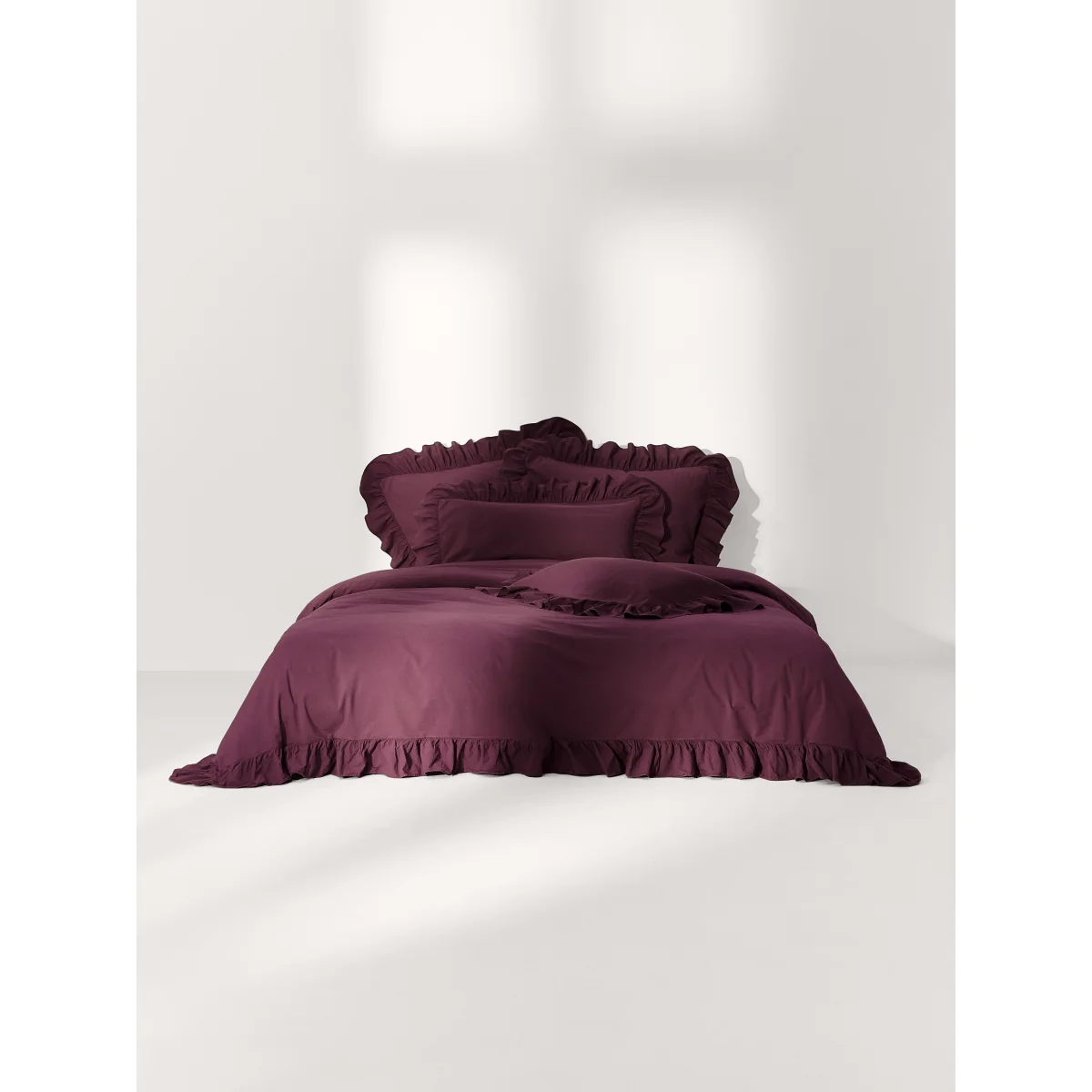 Washed Cotton Percale Duvet Cover Louane with Ruffles – image 2