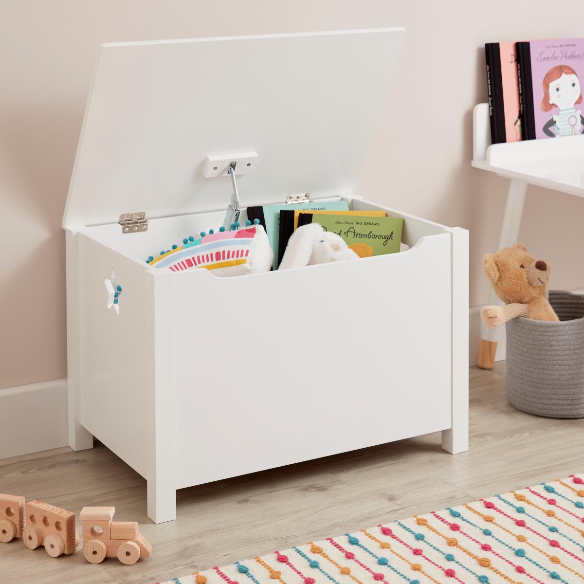 Kid's Star Cut Out Toy Chest White – image 2