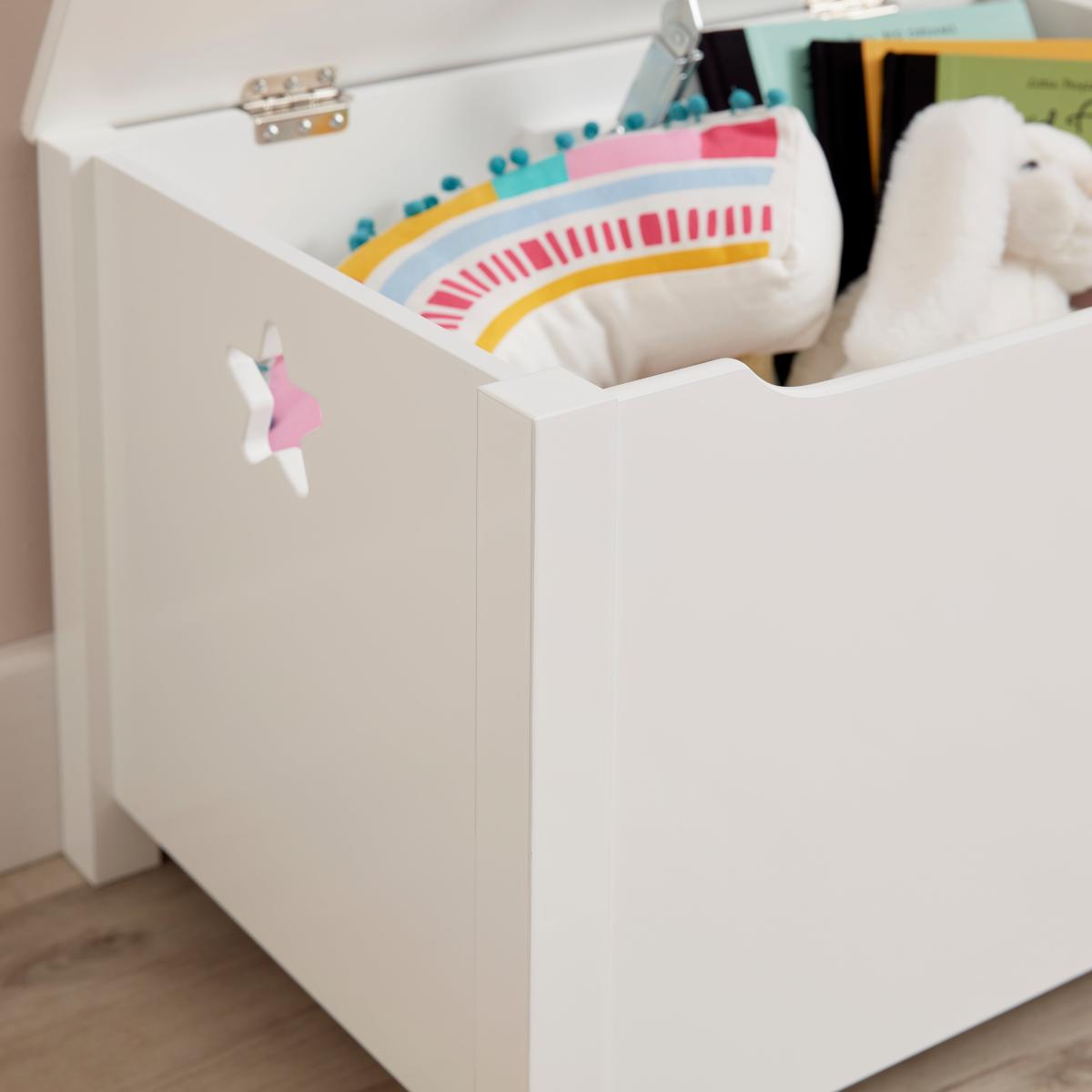 Kid's Star Cut Out Toy Chest White – image 3