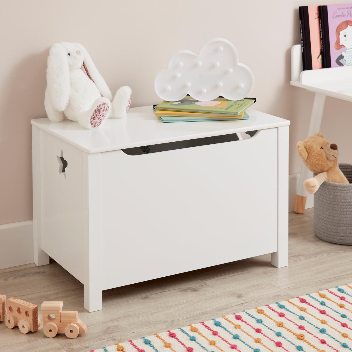 Kid's Star Cut Out Toy Chest White – image 1