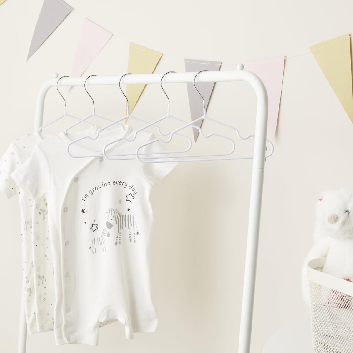 Set of 5 White Newborn Baby Hangers White – image 1