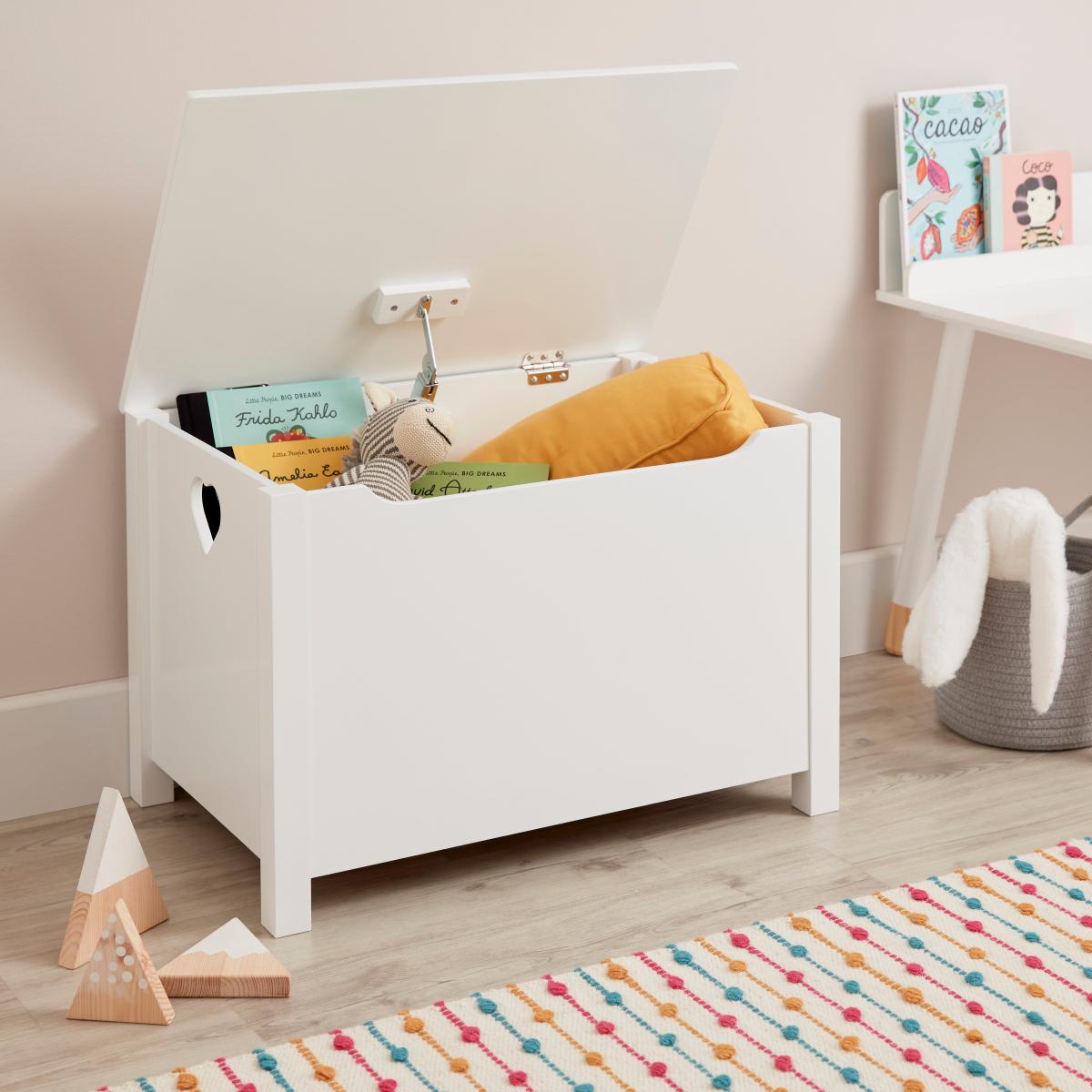 Kid's Heart Cut Out Toy Chest White – image 2