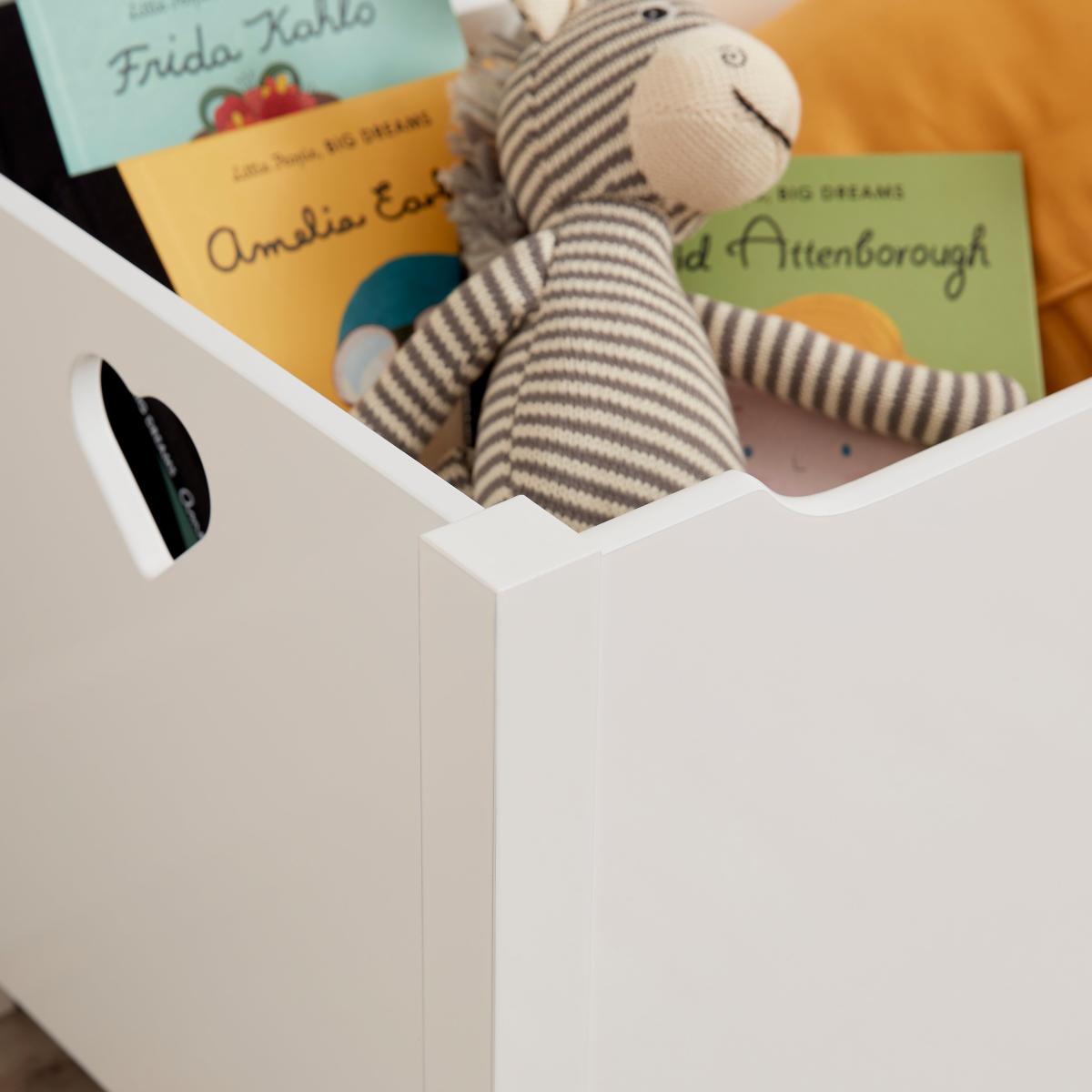 Kid's Heart Cut Out Toy Chest White – image 3