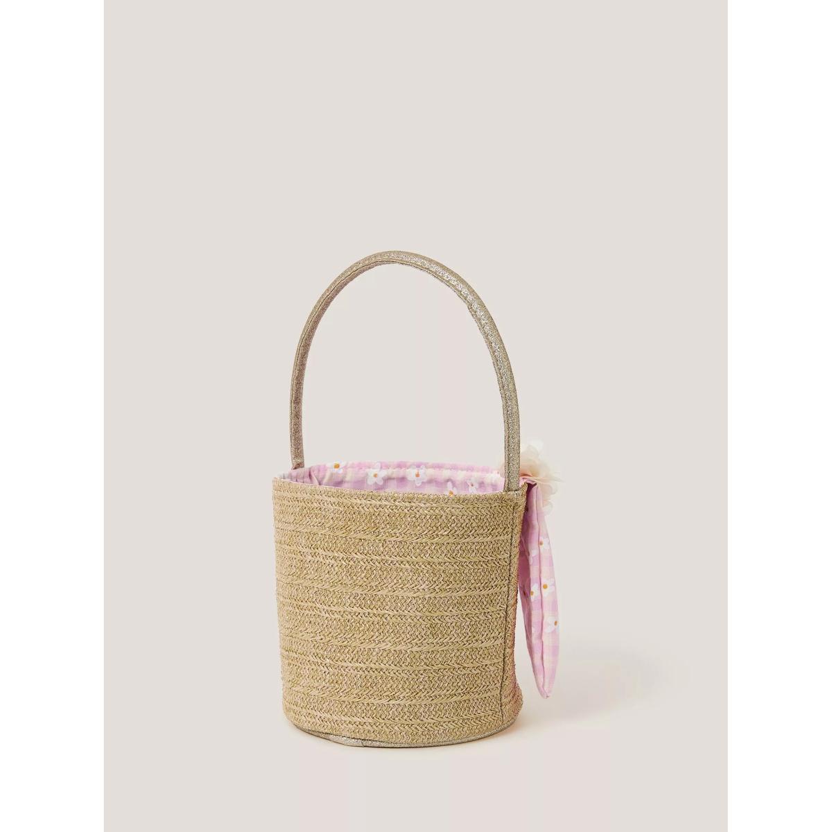 Monsoon Kids' Bunny Basket Bag, Pink/Multi – image 2