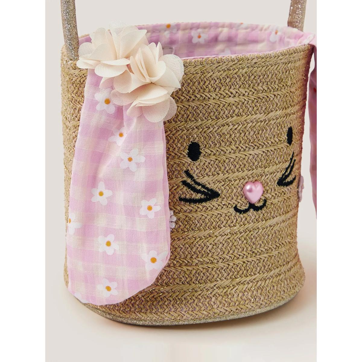 Monsoon Kids' Bunny Basket Bag, Pink/Multi – image 3