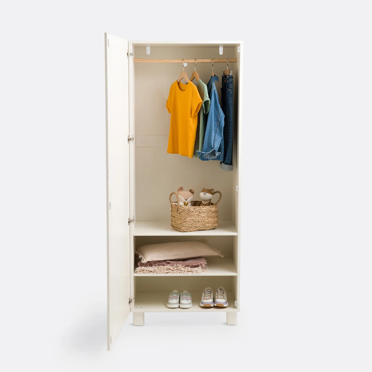 Ptilu Rattan and Wood Single Wardrobe – image 5