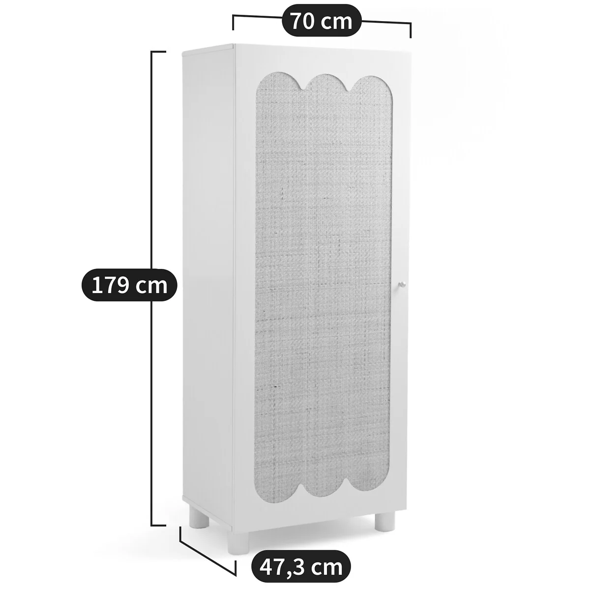 Ptilu Rattan and Wood Single Wardrobe – image 9