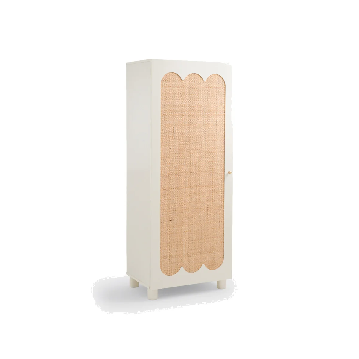Ptilu Rattan and Wood Single Wardrobe – image 1