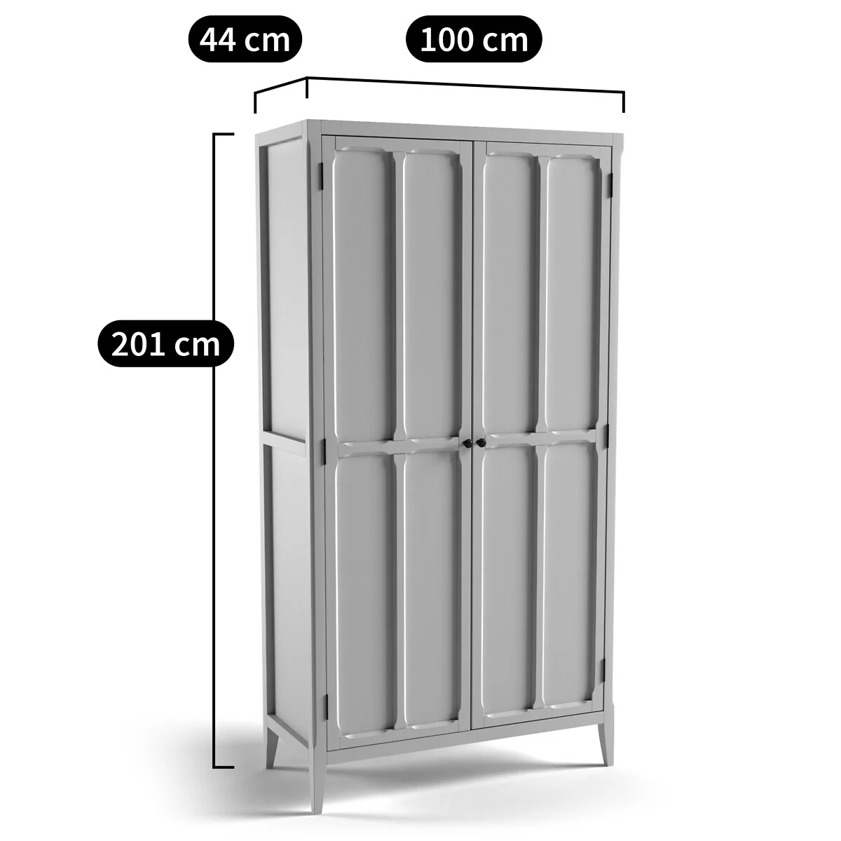 Eugénie Oak Veneer Double Wardrobe with 4 Shelves – image 6