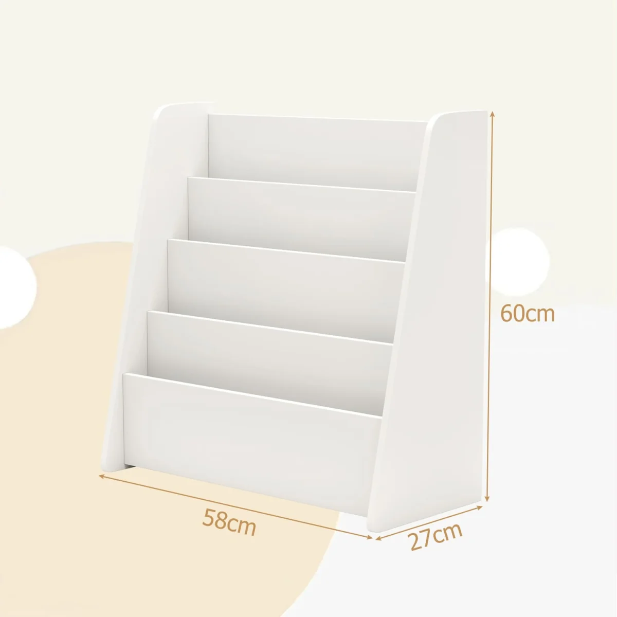 4 Tier Kids Front Facing Display Bookcase - White – image 3