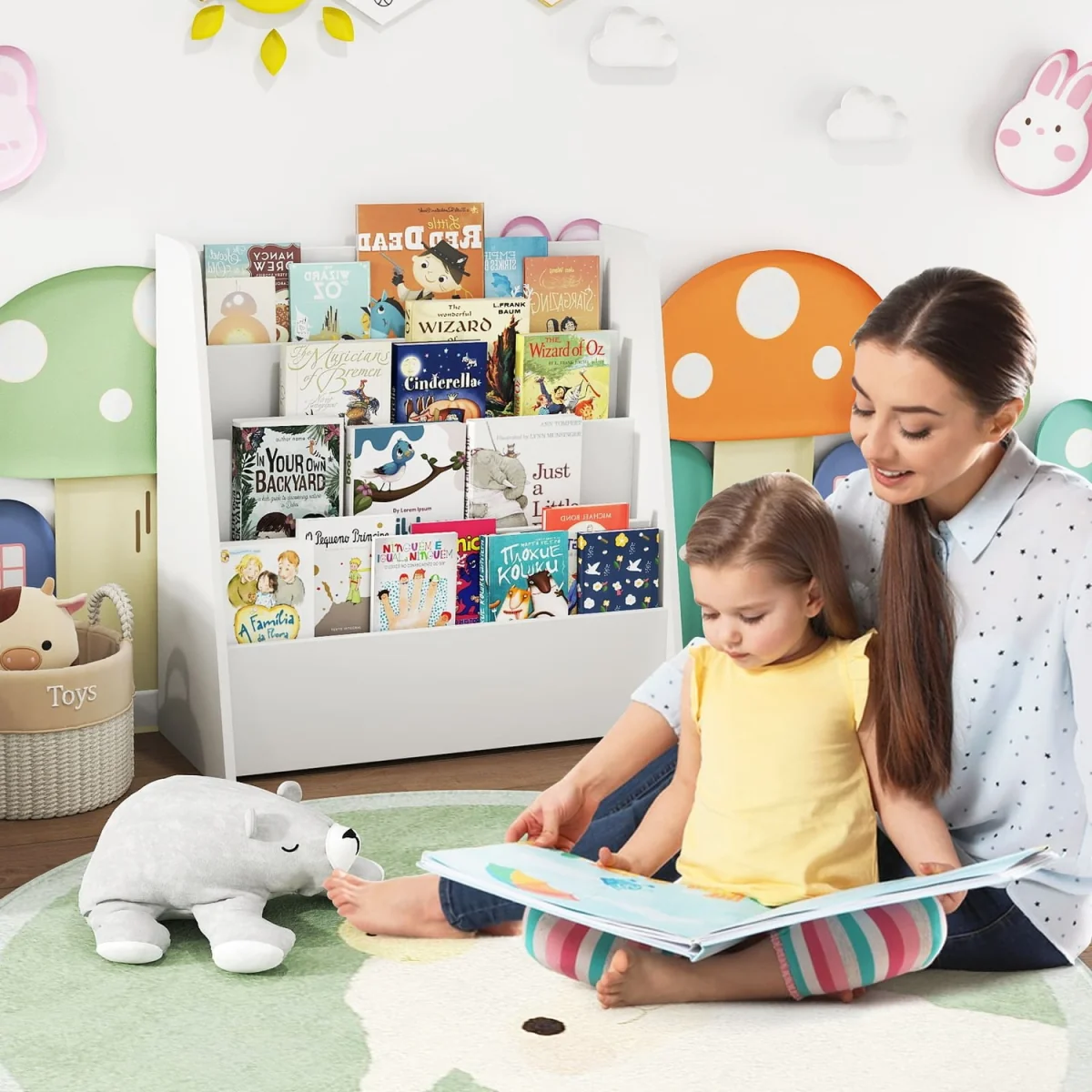 4 Tier Kids Front Facing Display Bookcase - White – image 6
