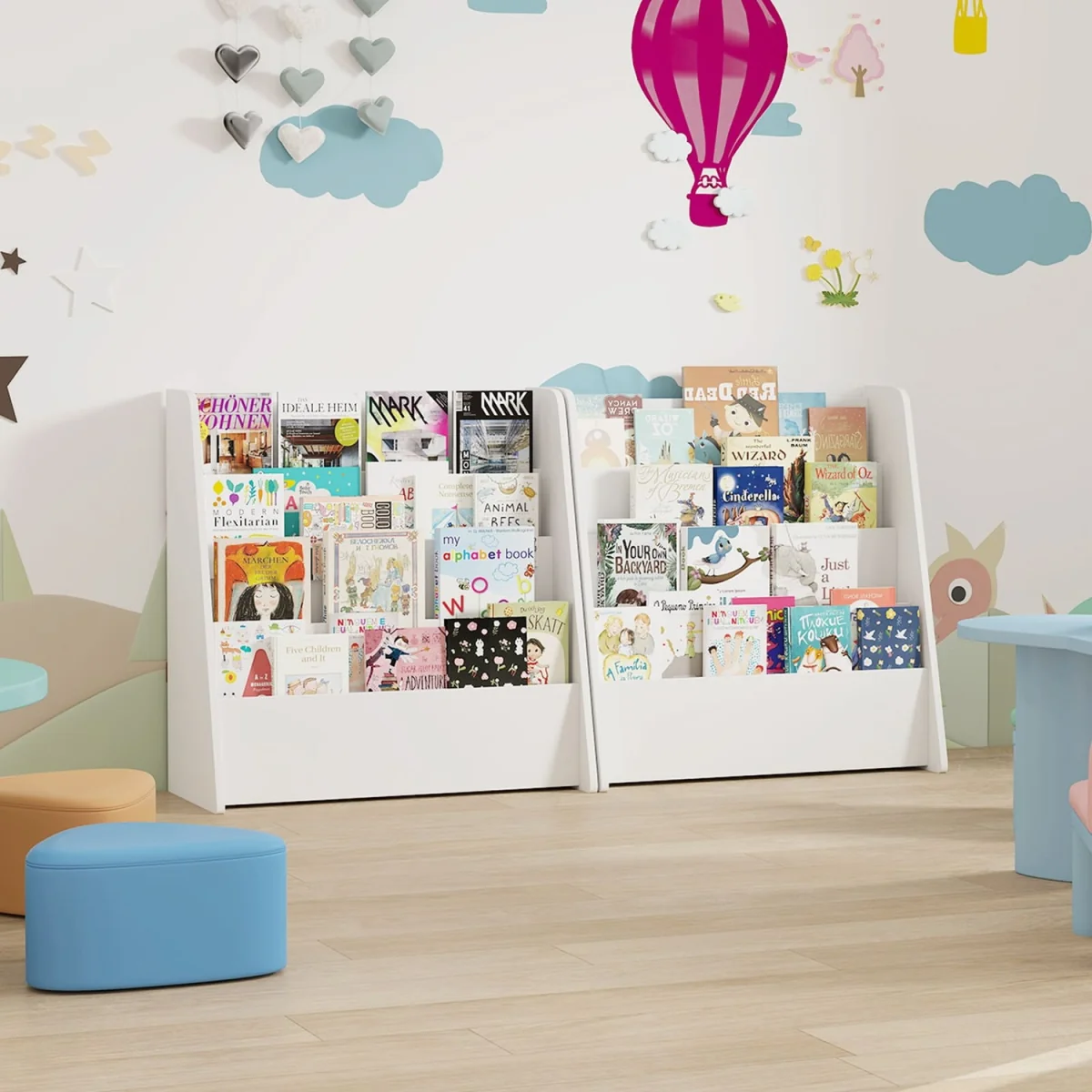 4 Tier Kids Front Facing Display Bookcase - White – image 7