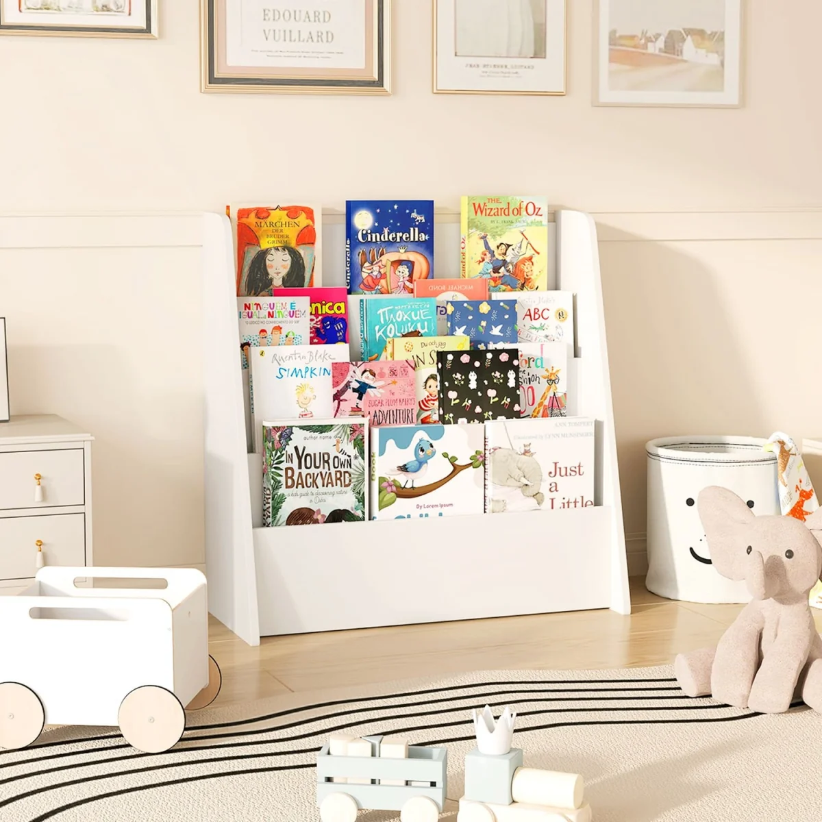 4 Tier Kids Front Facing Display Bookcase - White – image 8