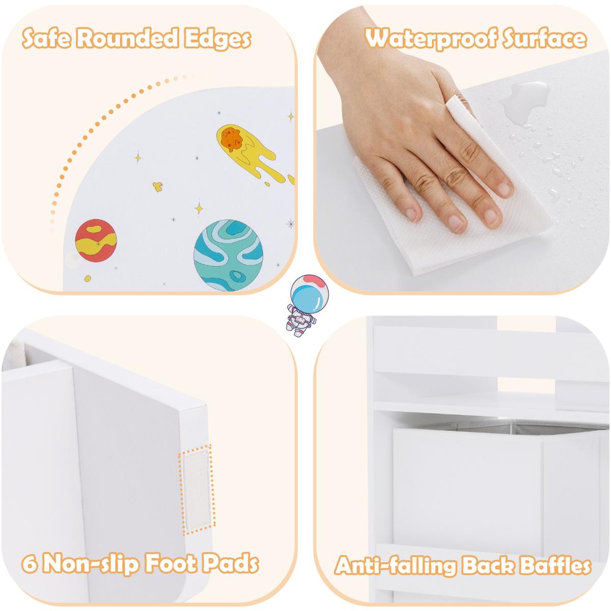 Costway Children Storage-White - White – image 5