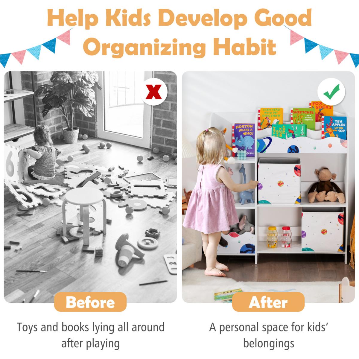 Costway Children Storage-White - White – image 7