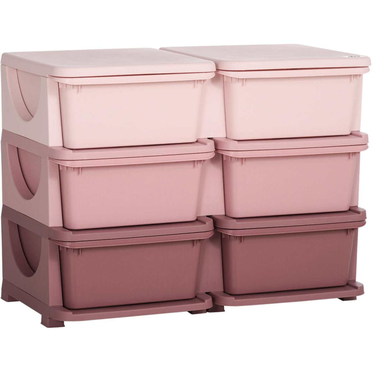 Kids Storage Units with 3 Tier Chest for Nursery - Pink / 9.65kg – image 2