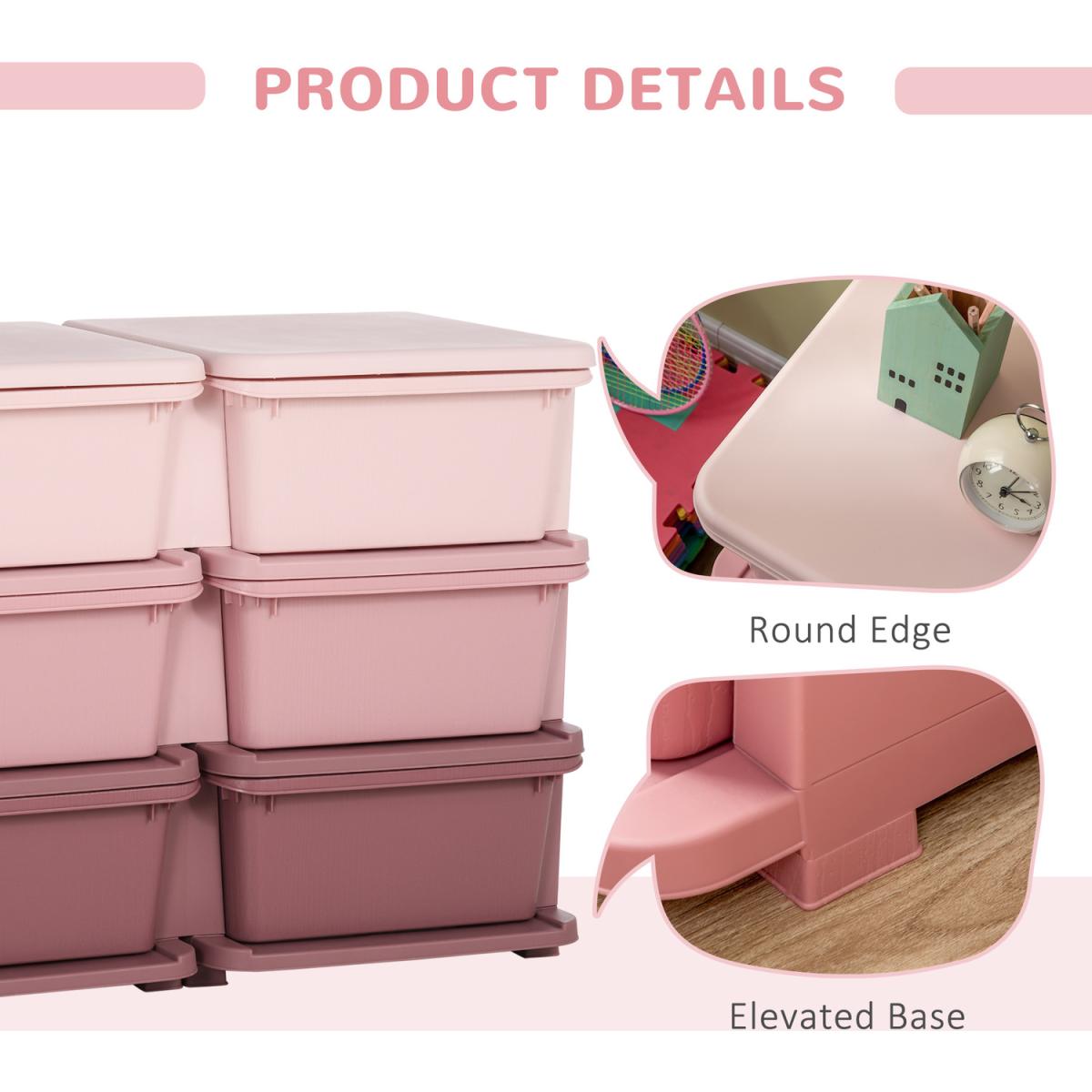 Kids Storage Units with 3 Tier Chest for Nursery - Pink / 9.65kg – image 5