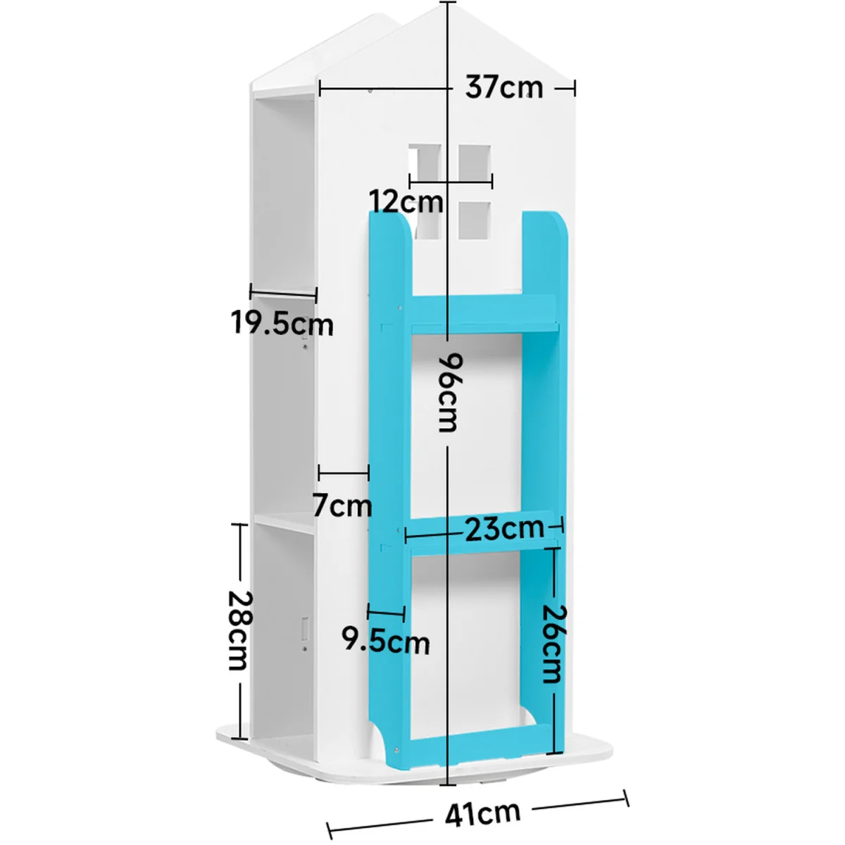 Kids' Rotating Castle Frame Bookshelf - Blue – image 2