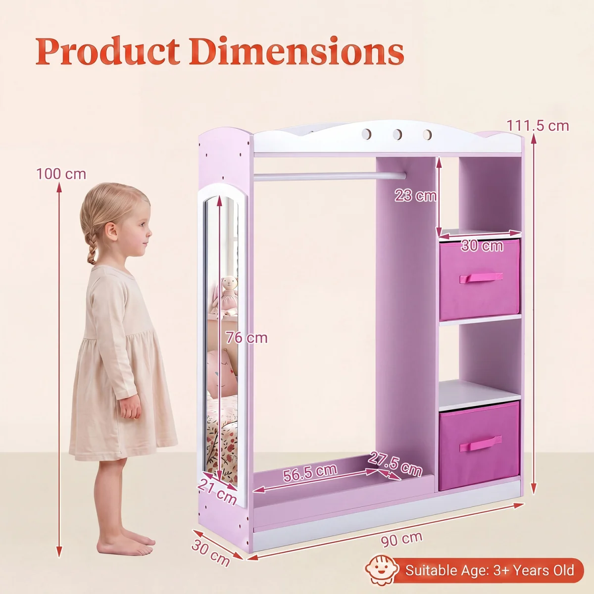 Kids Dress Up Storage - Pink – image 3