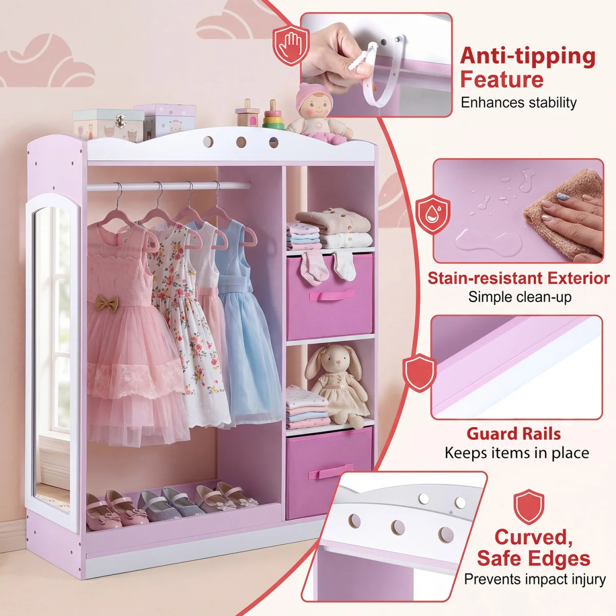Kids Dress Up Storage - Pink – image 8