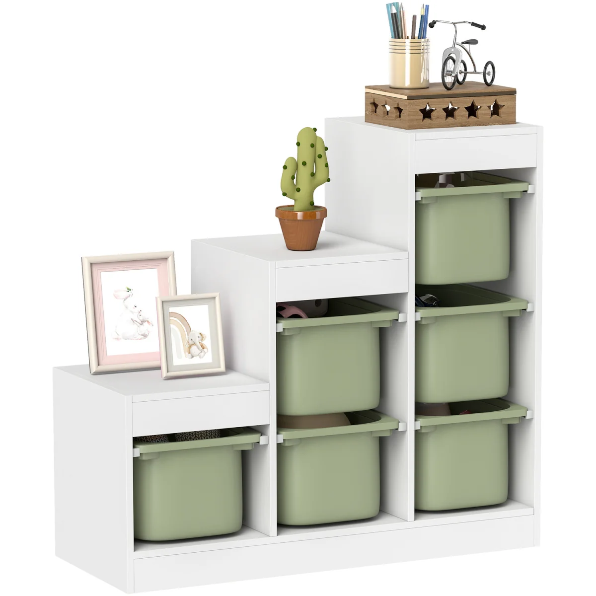 AIYAPLAY Toy Storage Organiser with Removable Bins - Green – image 2