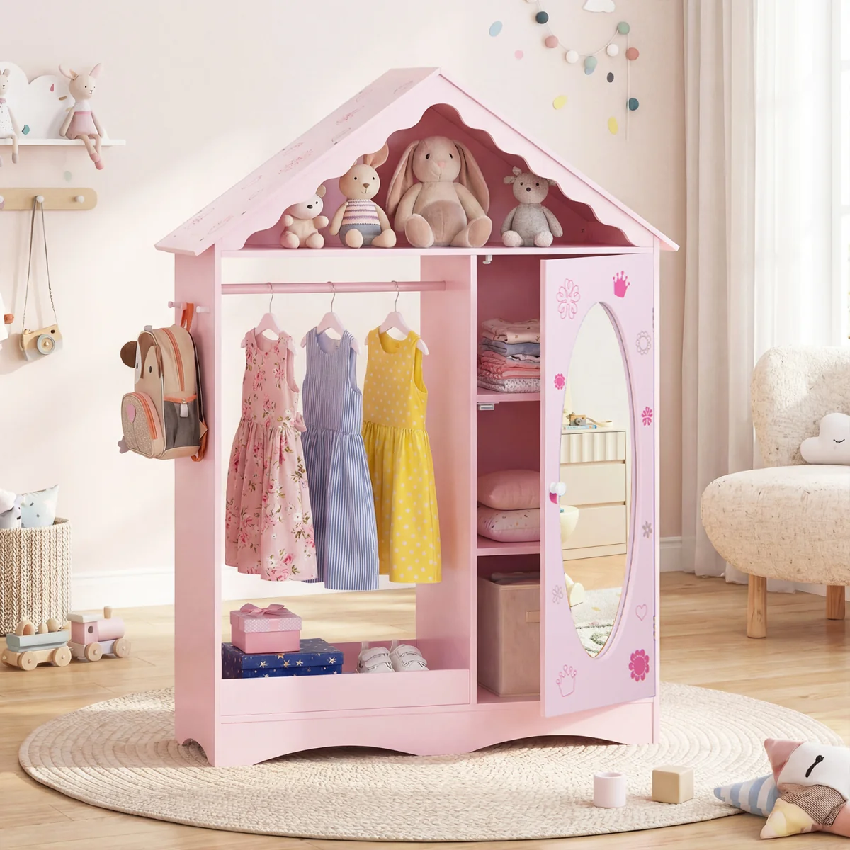 Kids Roofed Wardrobe Closet – image 4