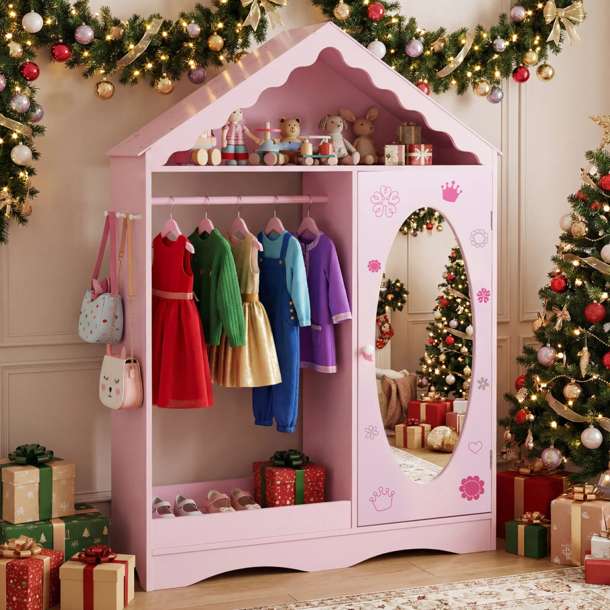 Kids Roofed Wardrobe Closet – image 5