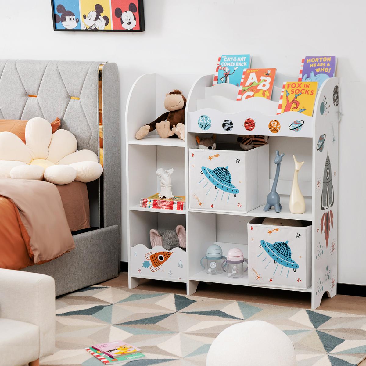 Costway Kids Toy and Book Organizer-White - White – image 3
