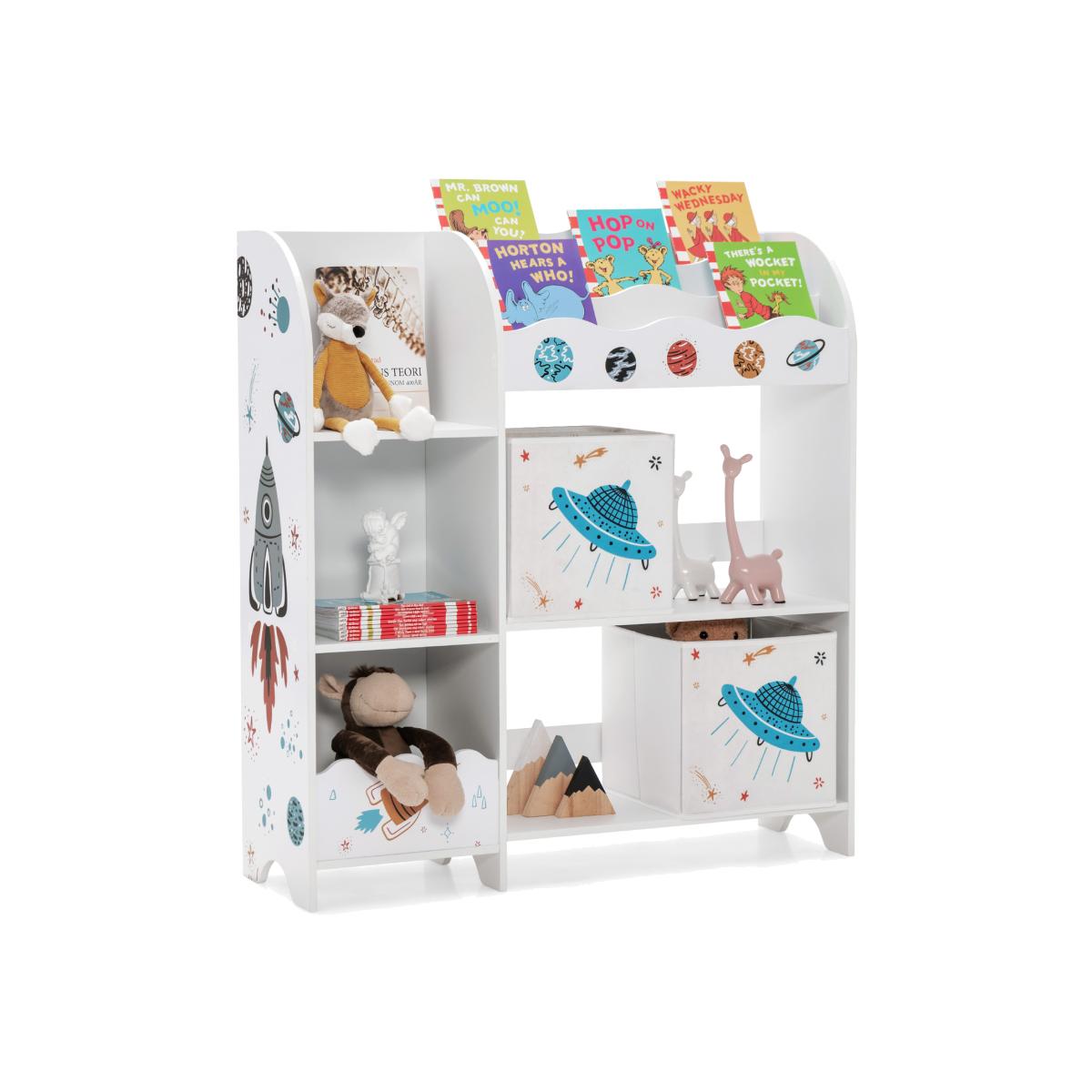 Costway Kids Toy and Book Organizer-White - White – image 1