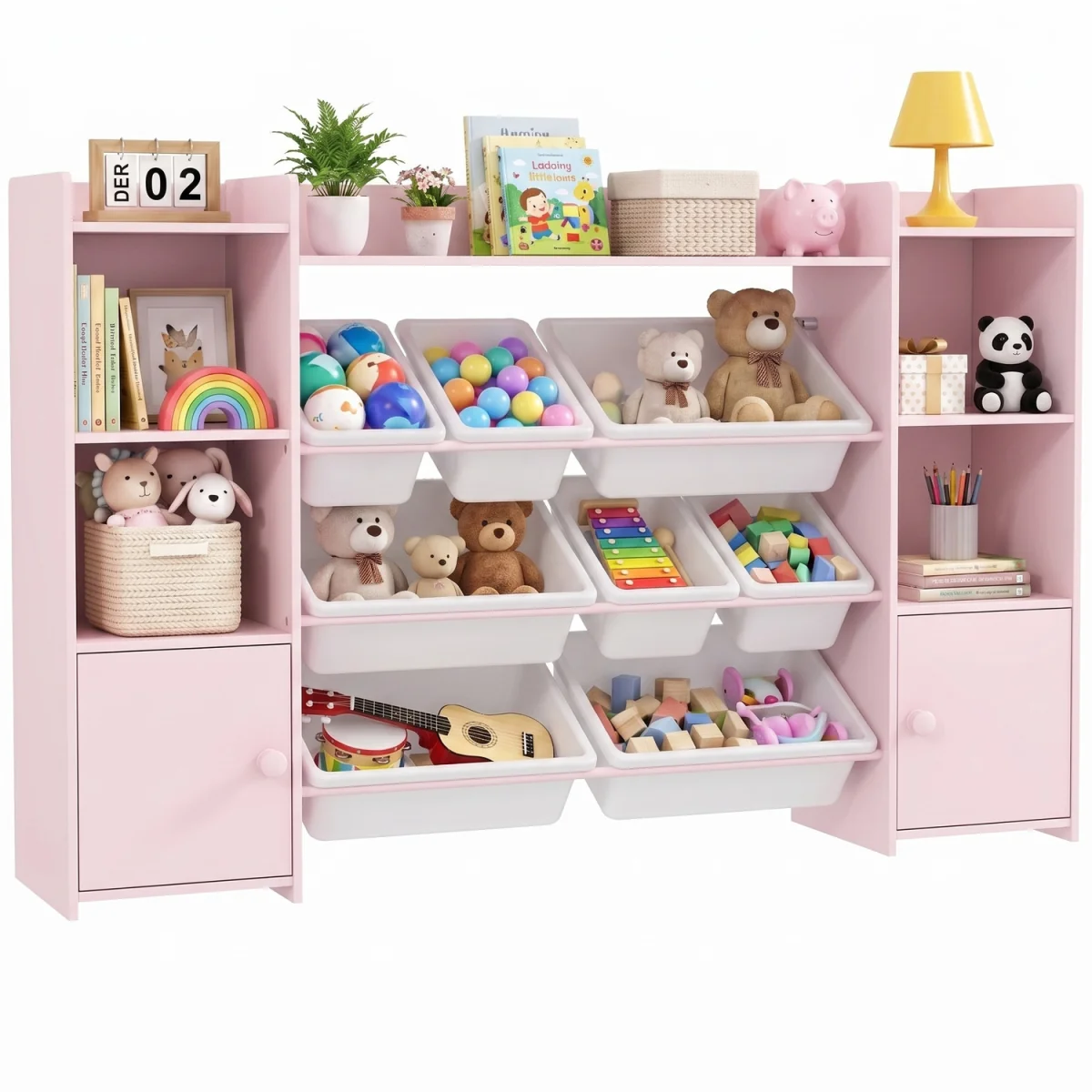AIYAPLAY Kids Bookshelf and Toy Storage - Pink – image 11