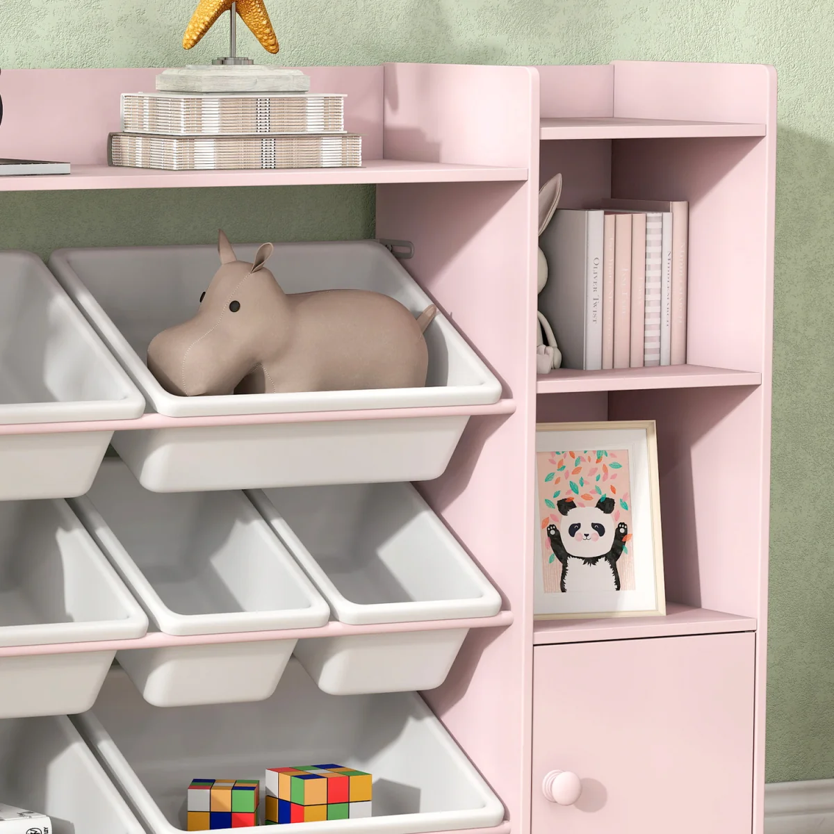 AIYAPLAY Kids Bookshelf and Toy Storage - Pink – image 7