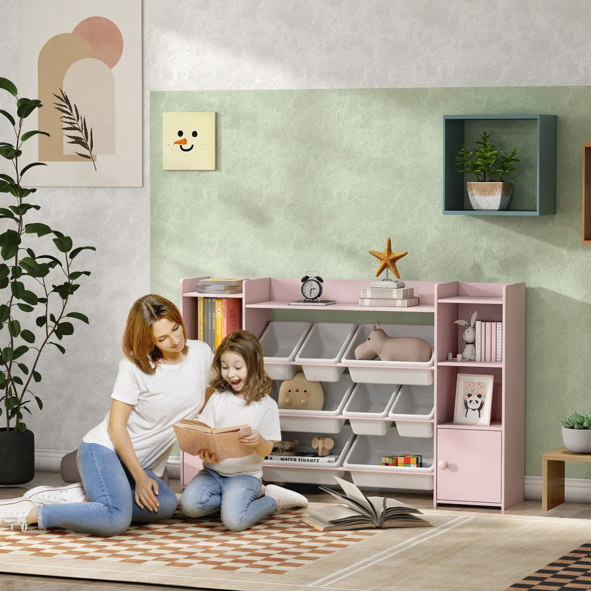 AIYAPLAY Kids Bookshelf and Toy Storage - Pink – image 10