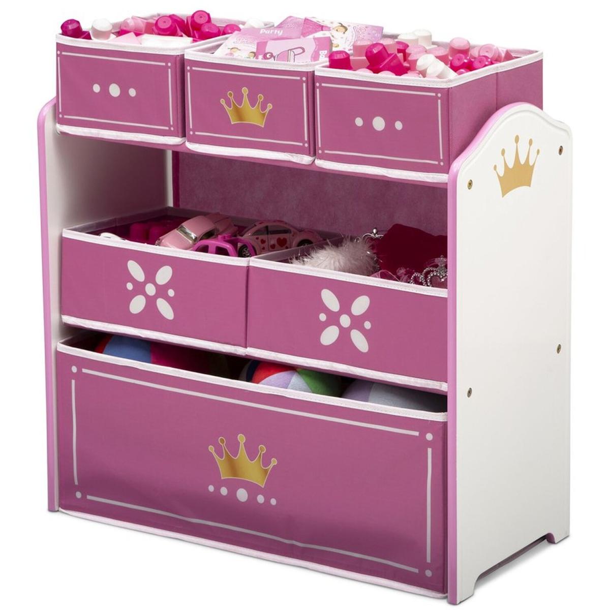 Princess Crown Multi Bin Toy Organizer - Pink – image 2