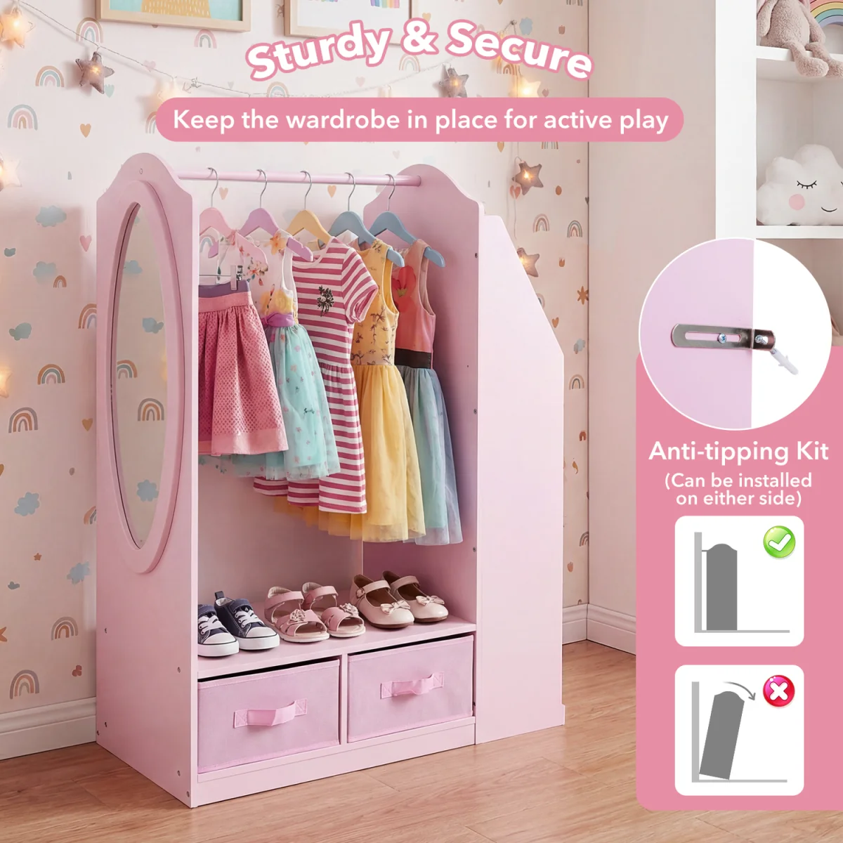 Kids Wardrobe with Mirror – image 7