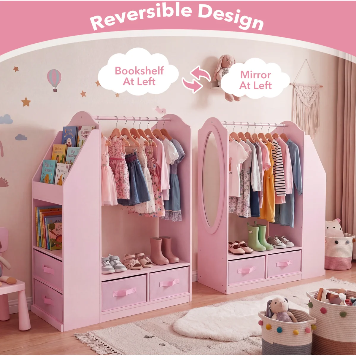 Kids Wardrobe with Mirror – image 8